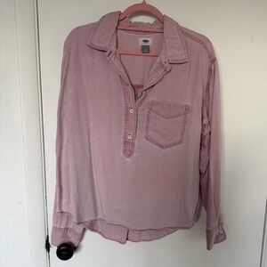 Old Navy Light Pink Collared Shirt Size Medium